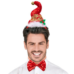 Mini čiapka Santa s motýlikom a zvončekom